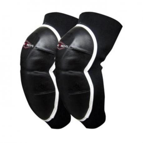 Rodillera de rudeboys para la protección de las rodillas en color negro con letras para artes marciales o deportes de contacto